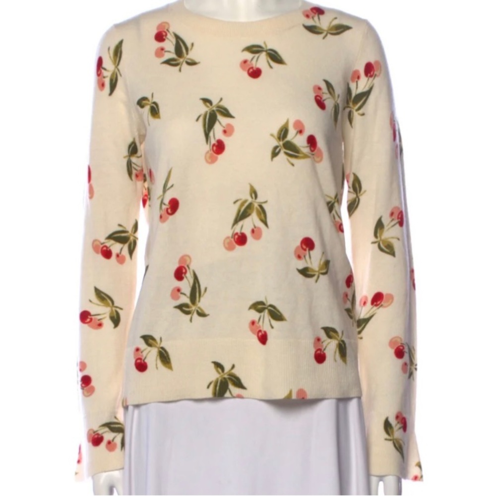 Joie 100%cashmere crop cherry sweater